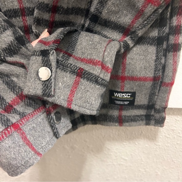 WESC Liam Plaid Fleece-Lined Full-Zip Shirt Jacket Unisex NWT - Picture 7 of 8